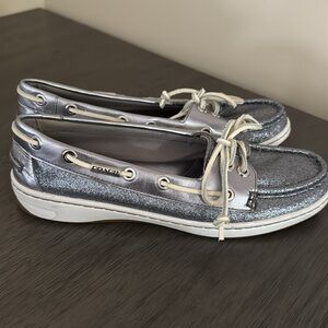 Coach Women's Silver Boat Shoes Size 7
